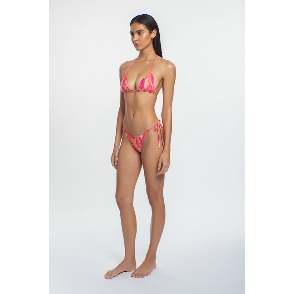 Peixoto Fifi Seashell Print Triangle Bikini Bottom Grapefruit Grove MEDIUM